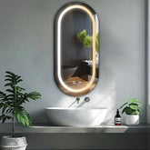 Espejo LED Ovalado | Botones táctiles | Función antivaho | Temperatura de color ajustable - Reyze Seria Salono Model 1